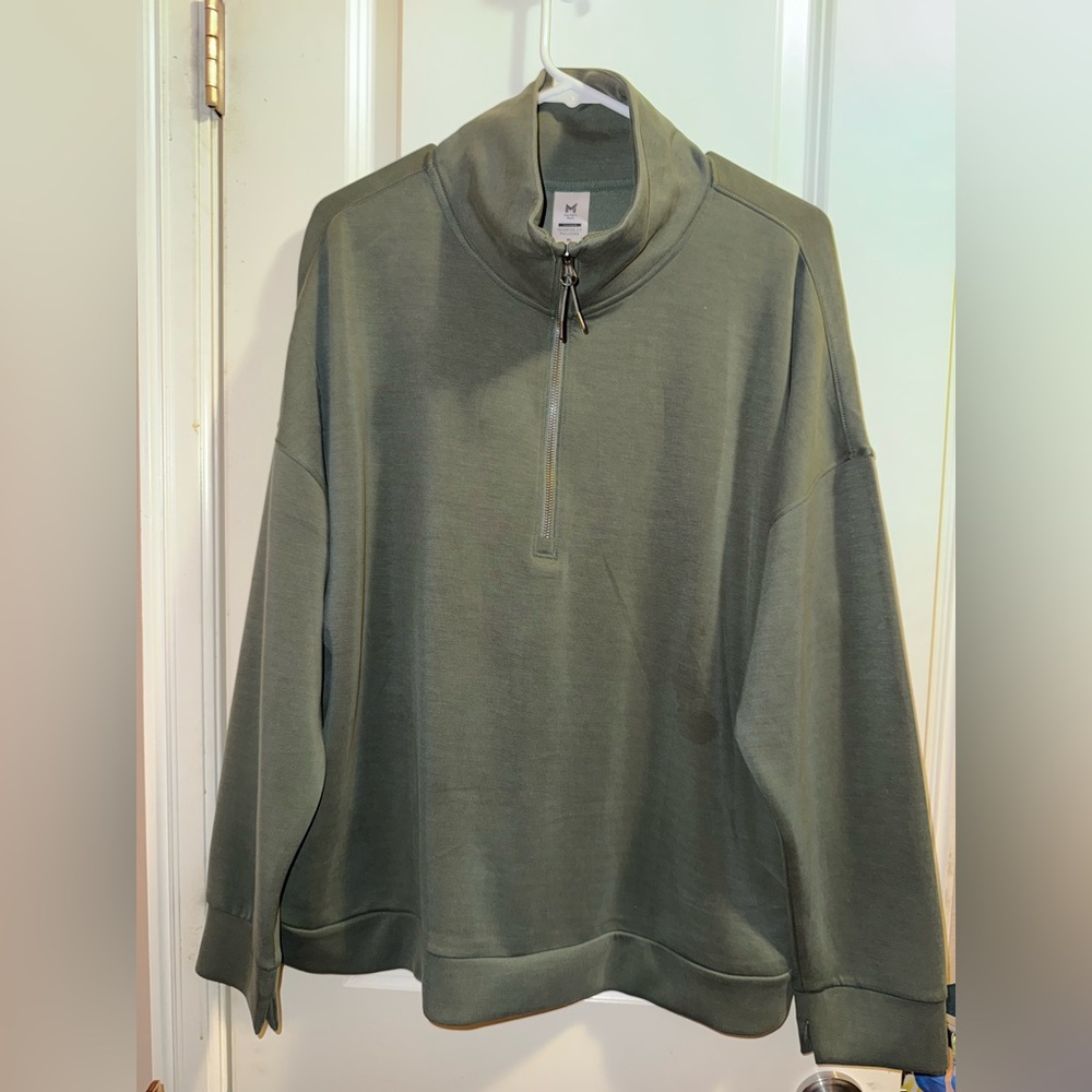 Green Quarter-Zip Sweater